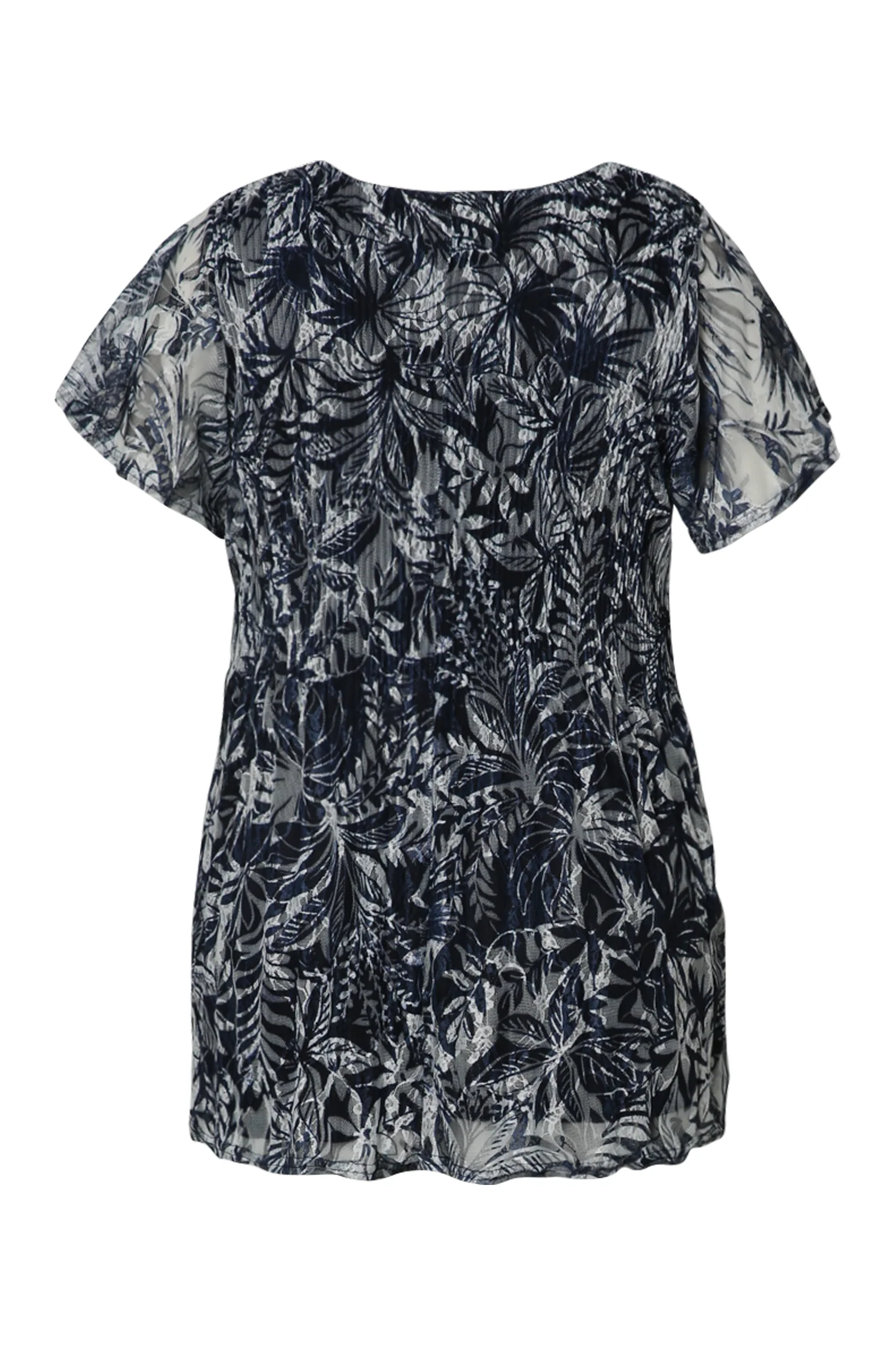 Tunic van plissé kant met bicolor print - Image 11