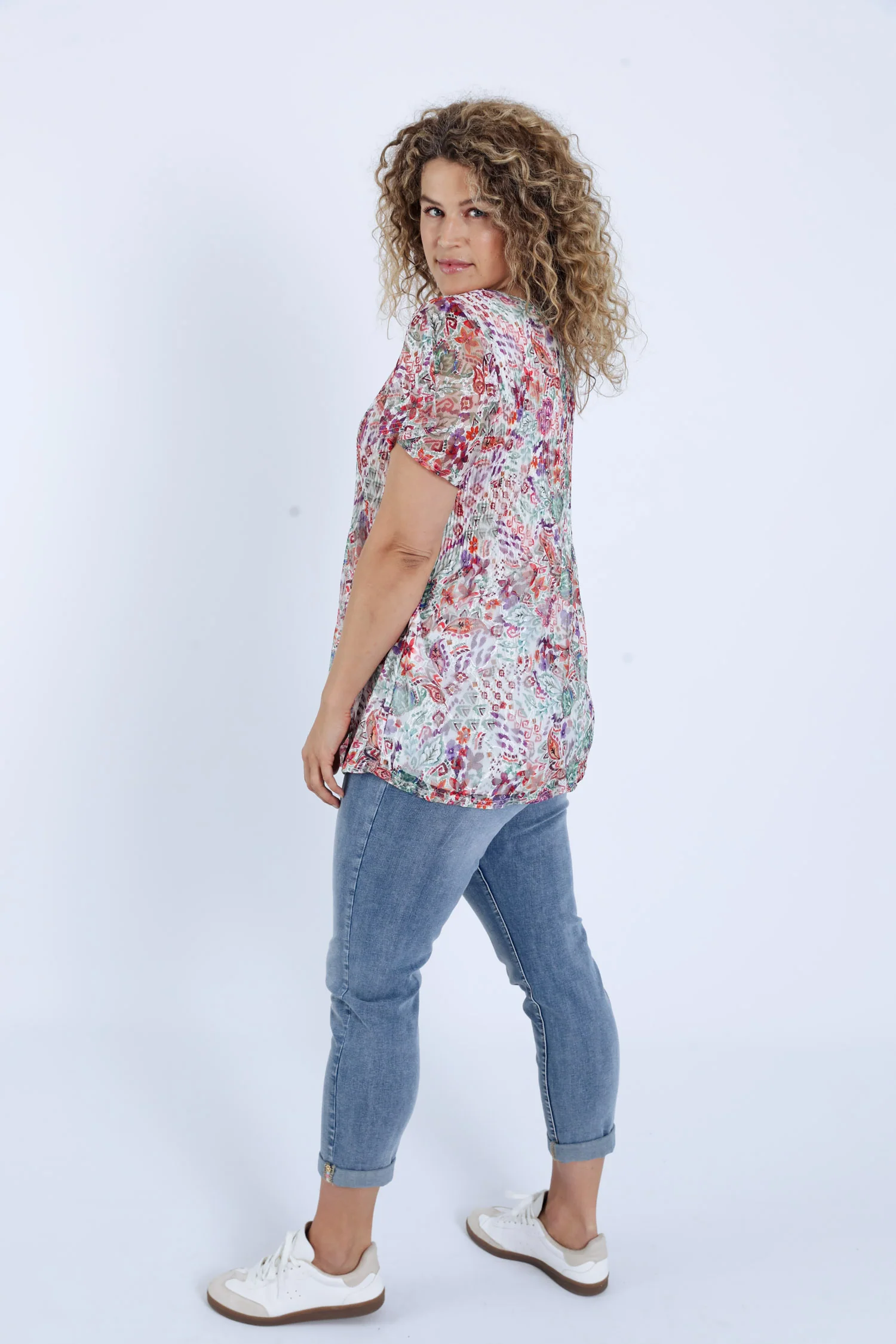 Plissé bloemenprint tuniek - Image 2