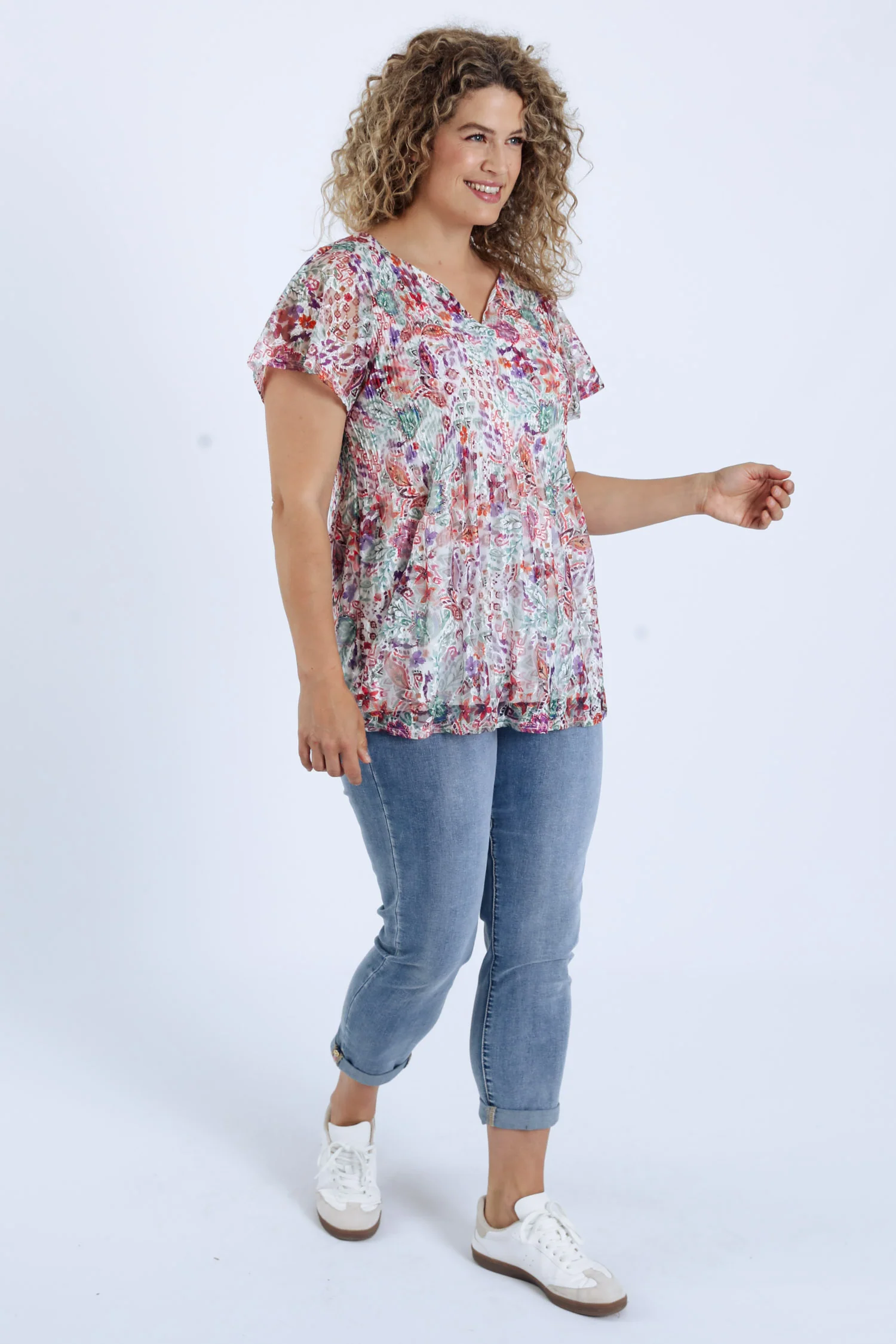 Plissé bloemenprint tuniek - Image 8
