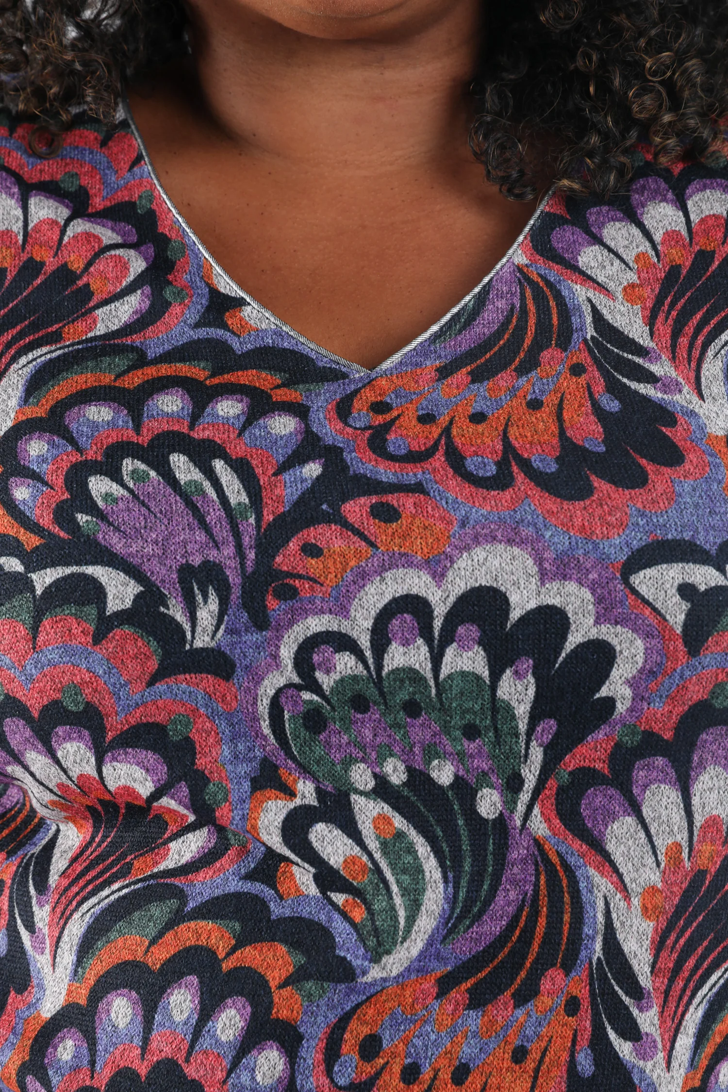 Warme gebreide tuniek met veerprint - Image 3