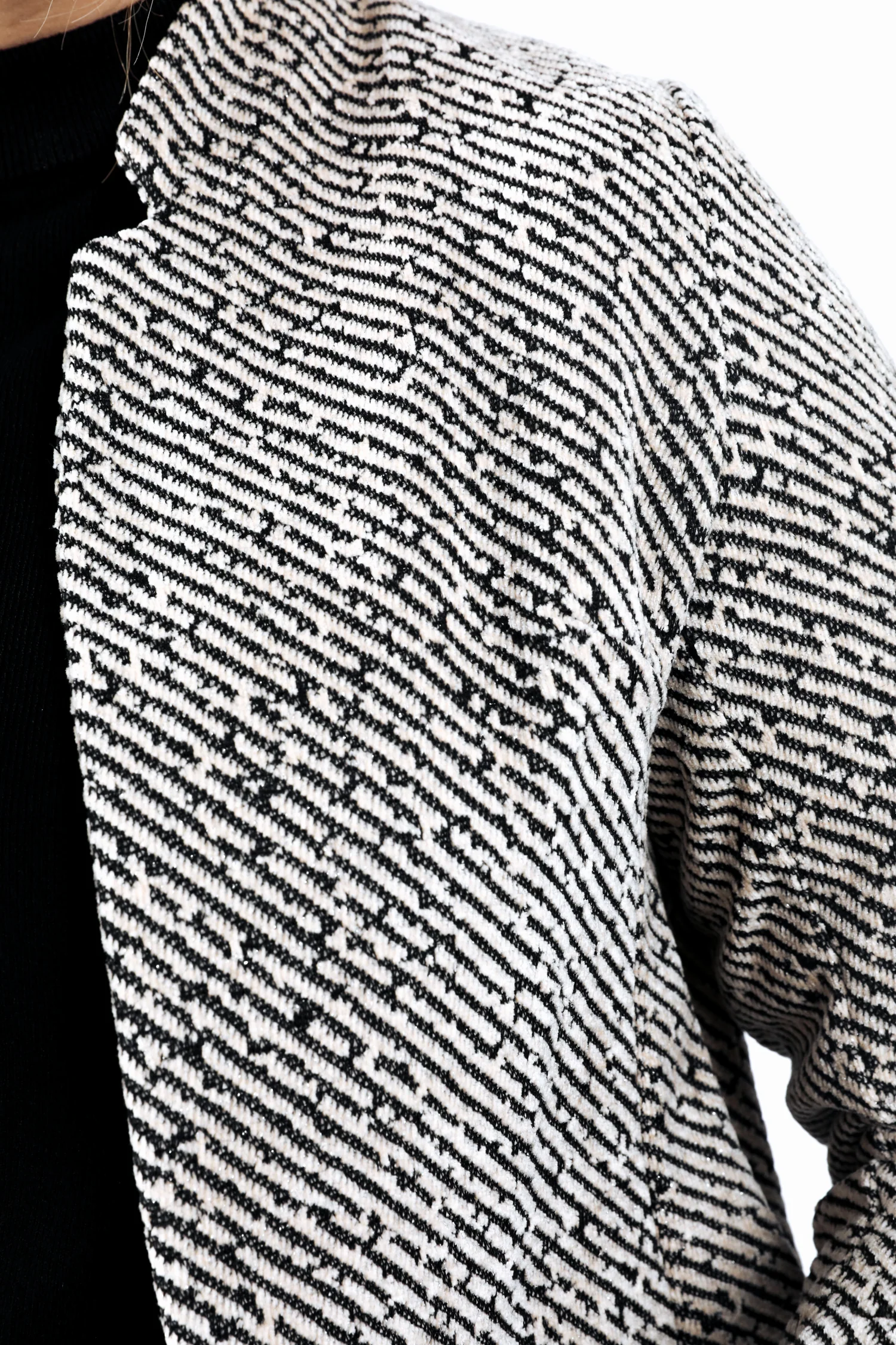 Bicolor jacquard jasje met lurex - Image 4