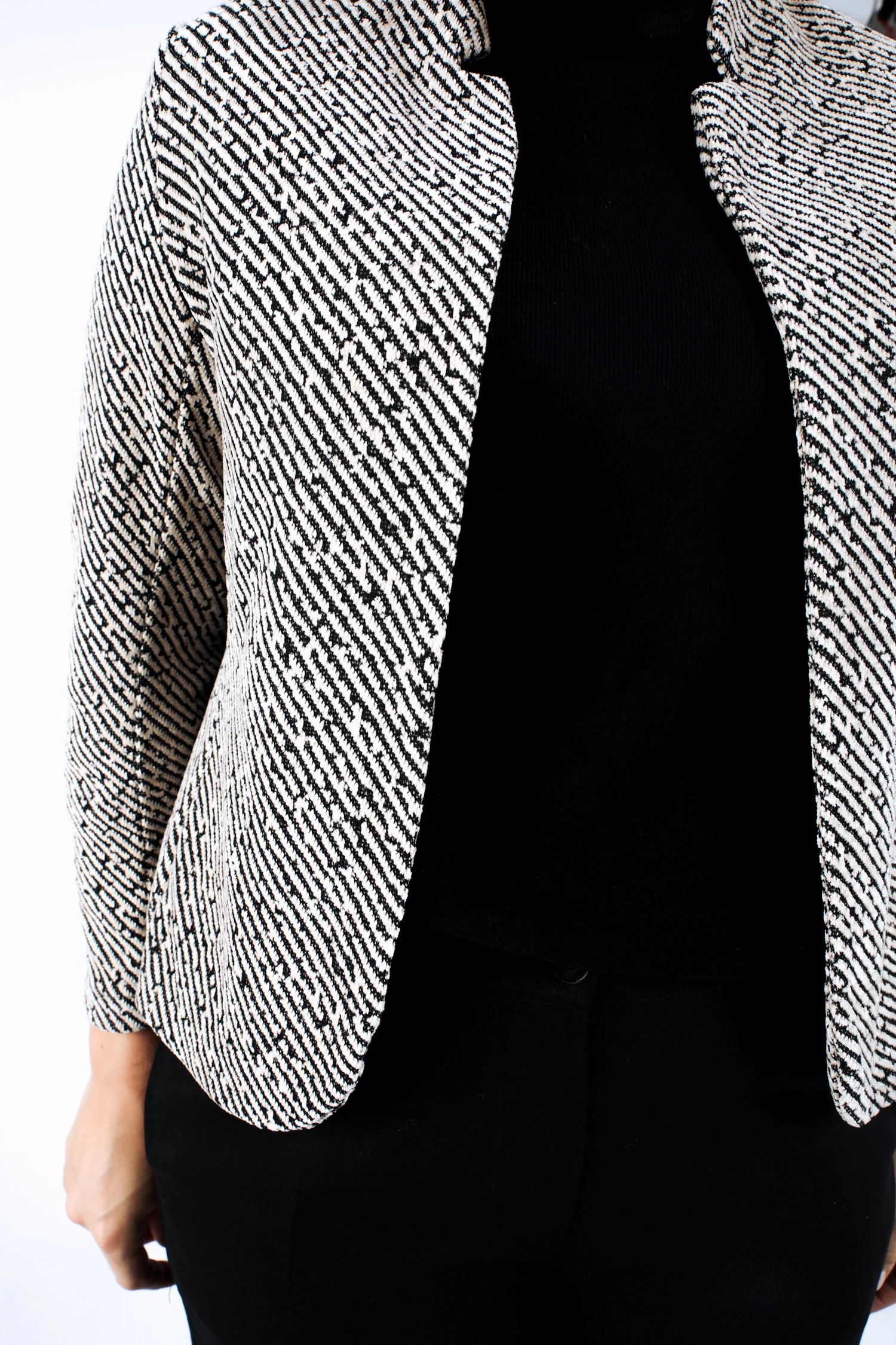 Bicolor jacquard jasje met lurex - Image 5