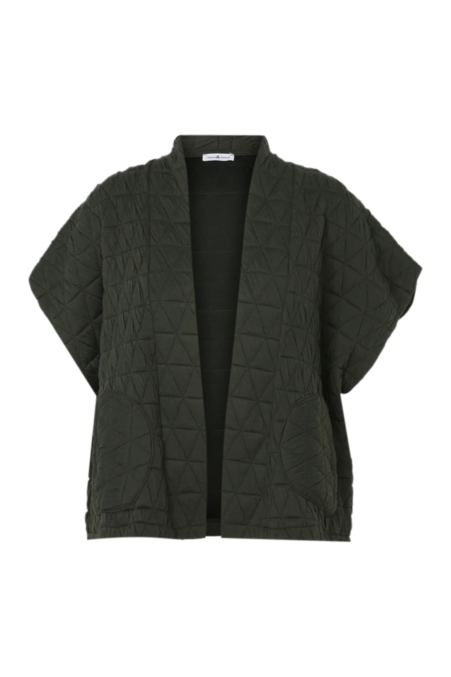 Gewatteerde effen kimono jas - Image 21