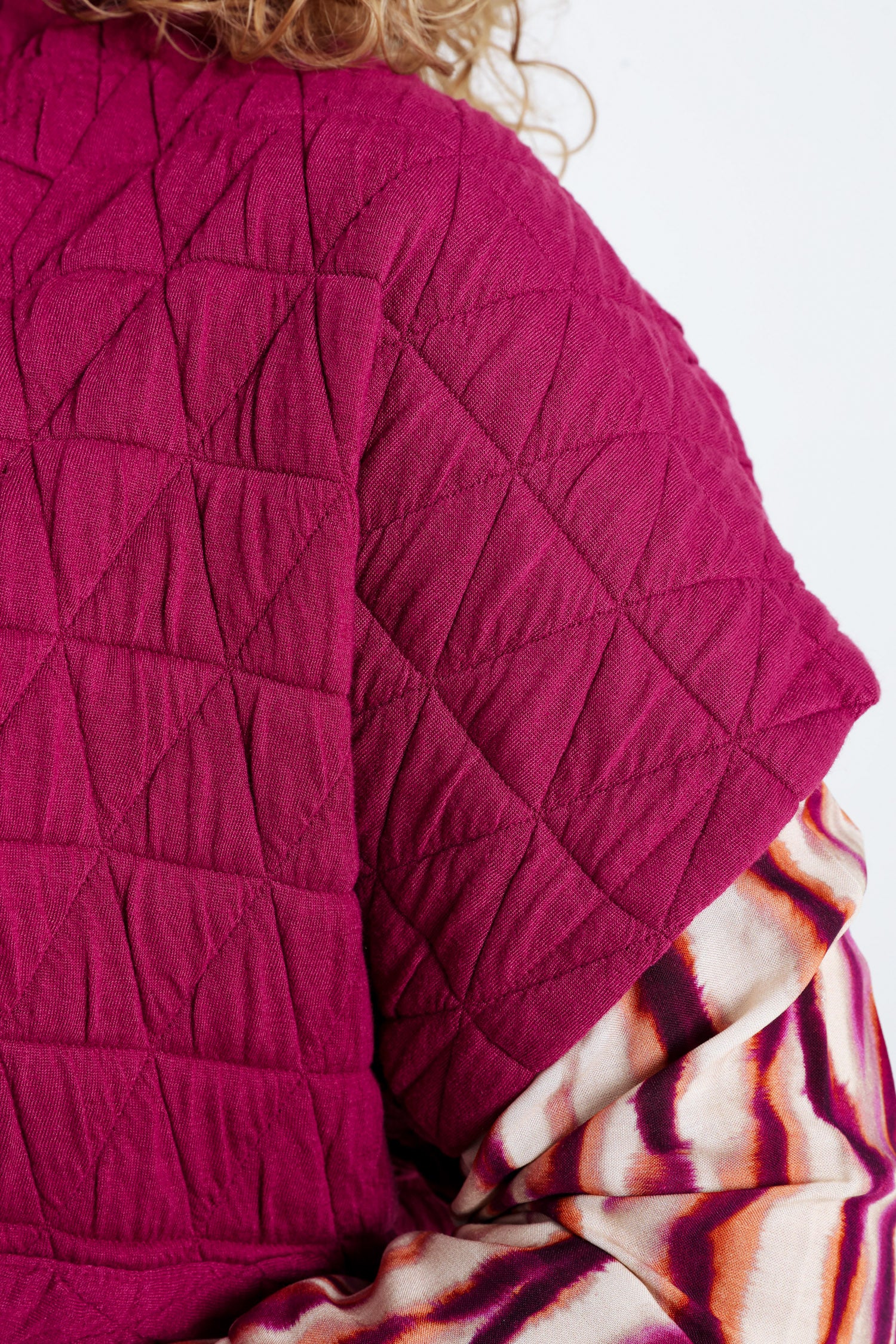 Gewatteerde effen kimono jas - Image 3